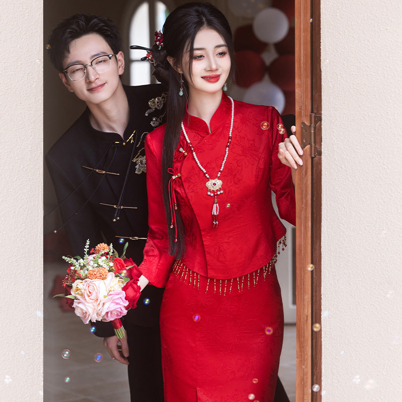 2026新款秀禾服旗袍新娘中式嫁衣订婚婚服敬酒服秀和礼服龙a5192