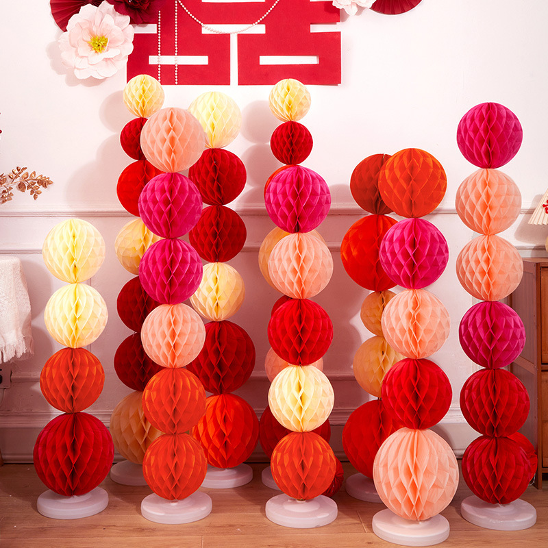 宫灯之乡藁城屯头蜂窝球灯笼婚房布置卧室客厅订婚背景墙装饰新娘