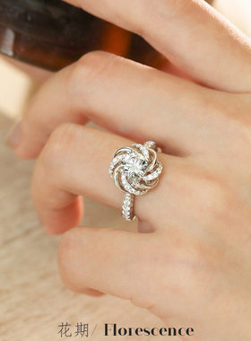 钻石之乡河南钻石商丘钻戒指花期结婚钻戒女2克拉八心八箭碳a2497