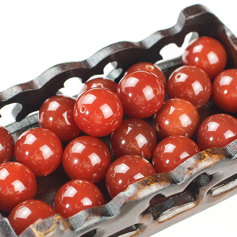 菩提之乡中国海南厂家红玛瑙散珠16MM圆珠隔珠DIY手串佛珠本命年