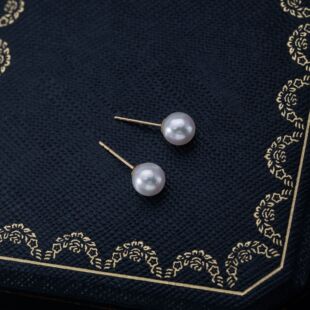 天然诸暨淡水珍珠强光面正圆形几乎无瑕耳钉S925银针简约耳a2711