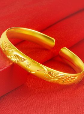 钻石之乡河南商丘真空电镀金龙凤戏珠手镯 多款飞龙凤凰戏珠a0206
