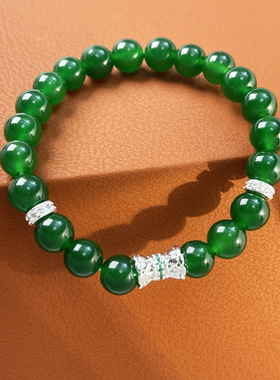 天然石马来玉菠菜绿项链新中式简约锁骨链高级感轻厂家a3220