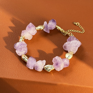 抖音爆款天然紫水晶轻奢高级感小香风手链时尚百搭饰品制定a2964
