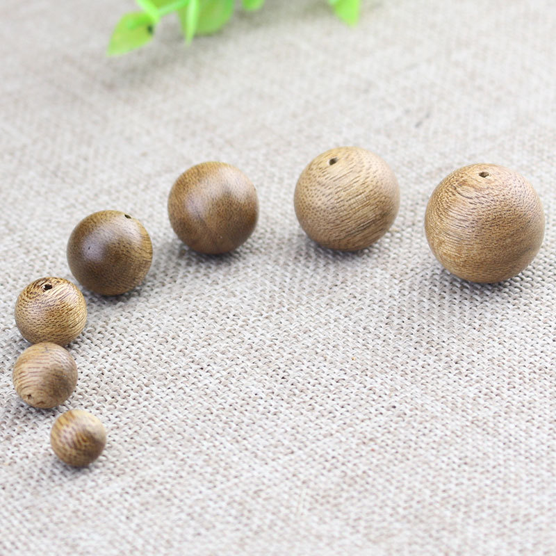 菩提之乡中国海南厂家加里曼丹沉香木散珠子圆珠隔珠DIY佛珠手串