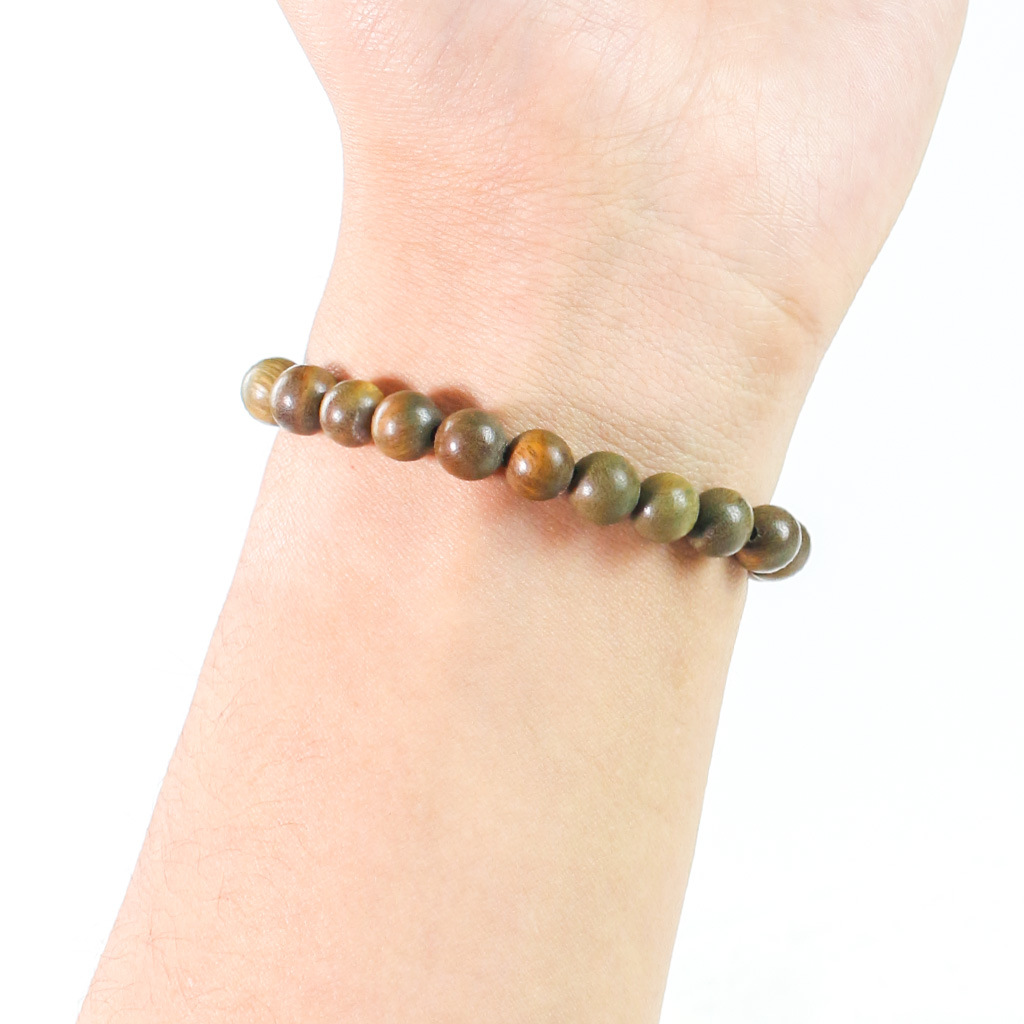 菩提之乡中国海南绿檀手串8MM迷你精致小单圈手链女士阿根廷老料