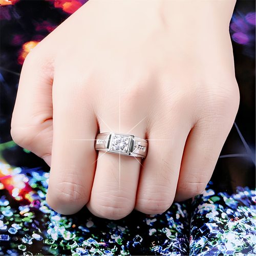 钻石之乡河南商丘韩版新品商务霸气华丽男戒宽版盾牌戒指戒a2532