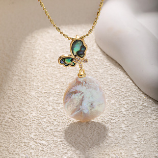 时尚简约铜镀真金葫芦形珍珠项链女中国风小众设计精致镂空a2667