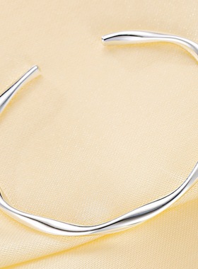 钻石之乡河南商丘轻奢ins小众设计莫比乌斯镀银手镯 无尽指a2486