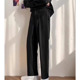 黑色休闲裤男士小西裤秋冬新款直筒长裤修身商务百搭西装裤a4794