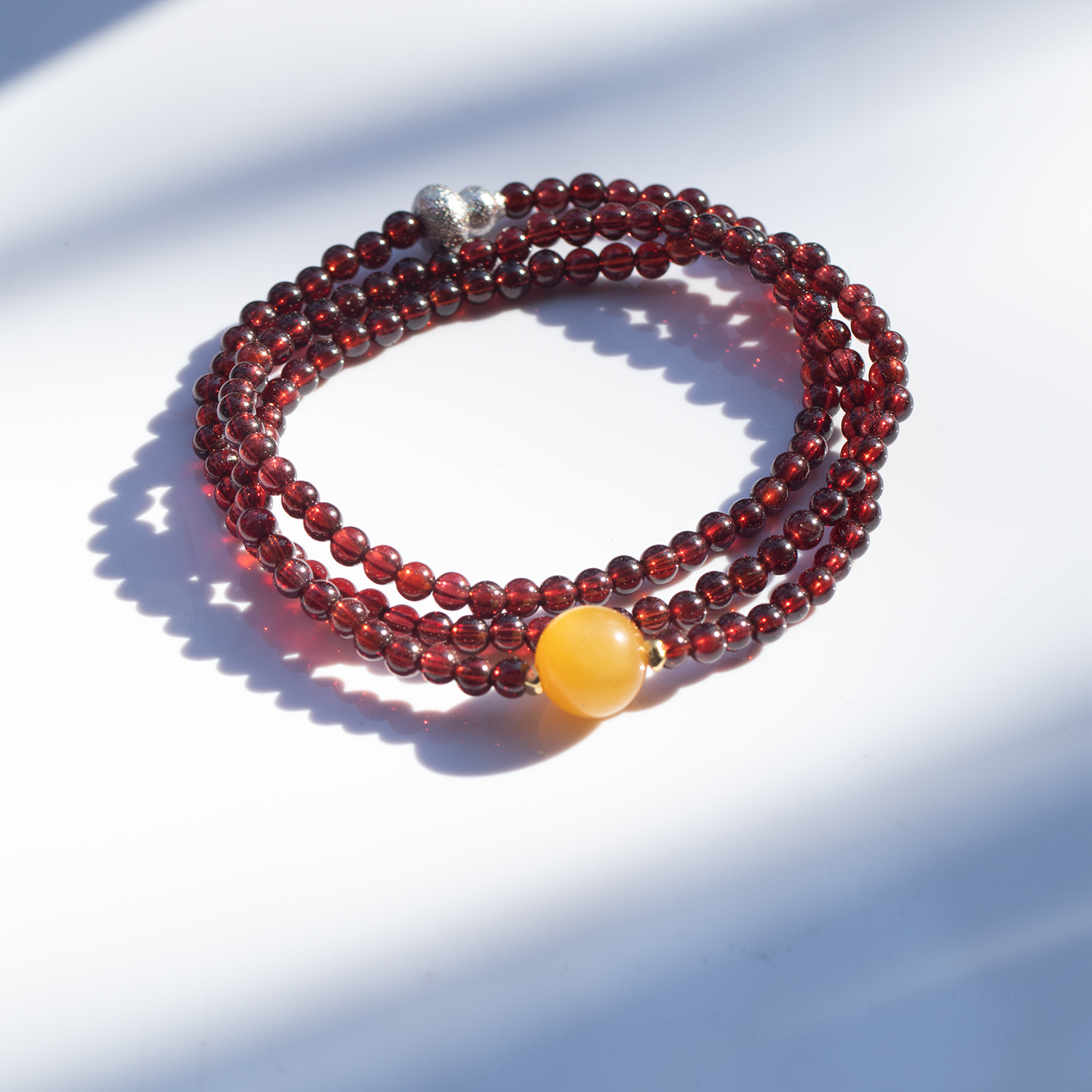 天然水晶手串白水晶黑金超七手链