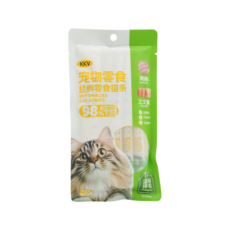 KKV官方宠物零食经典零食猫条鸡肉三文鱼湿粮猫咪零食肉条图片