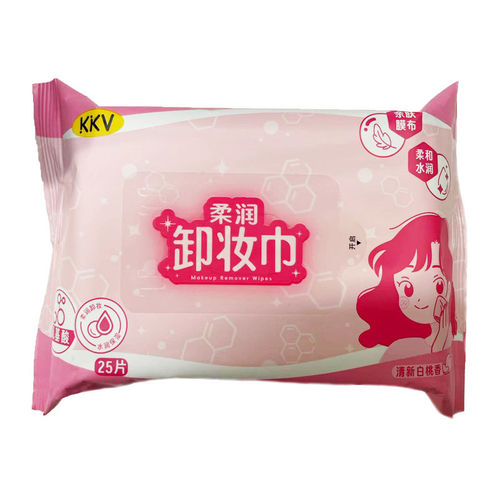 KKV柔润清透温和玻尿酸眼唇卸妆巾脸部清洁水润保湿便携25片