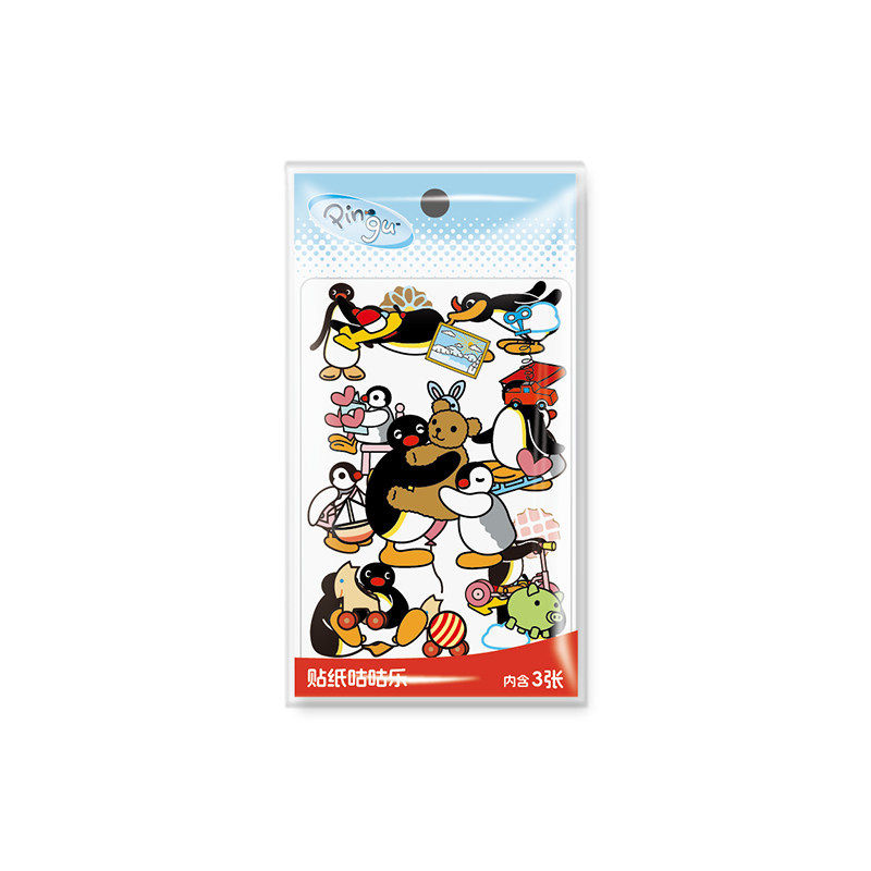 KKV Pingu系列贴纸咕咕乐套装可爱手帐素材贴纸本装饰贴画