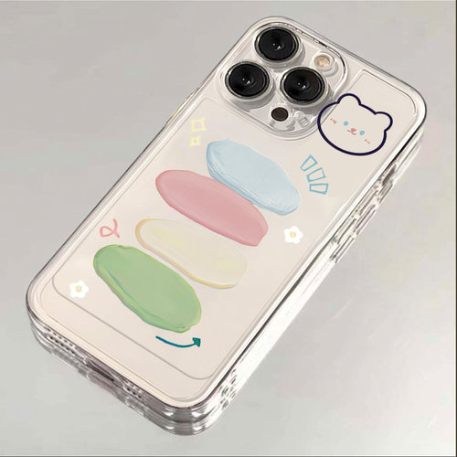 可爱小熊适用vivos17手机壳iQOOneo8/z7/6/5透明vivox50/60/30/27防摔硅胶y77/76/51s少女iQOO11/10pro卡通壳