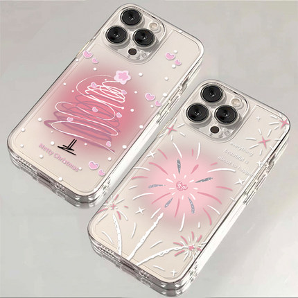 粉色烟花适用oppoReno9手机壳Reno3/8/7/6/5pro透明4se硅胶a93/55/92s/58防摔r17个性k10pro少女a11x保护外壳