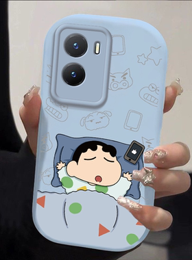 睡觉小新适用vivoY35手机壳Y35新款Y35m+全包可爱卡通防摔外壳vivoV2230A十创意套viv0丫V2279A男viviy女软壳