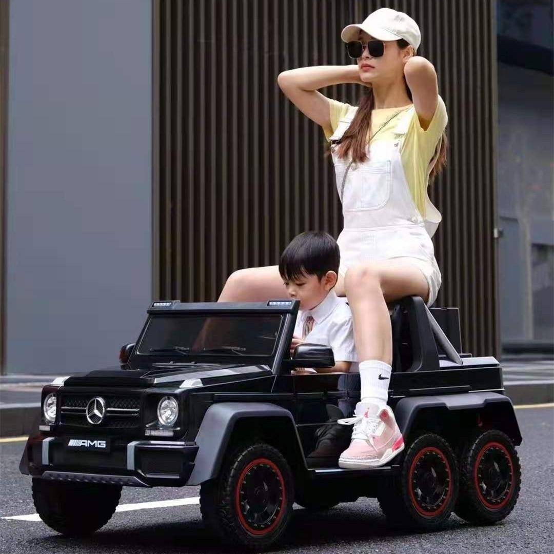 儿童大号六轮可坐电动越野汽车双驱四驱带摇控宝宝早教玩具车