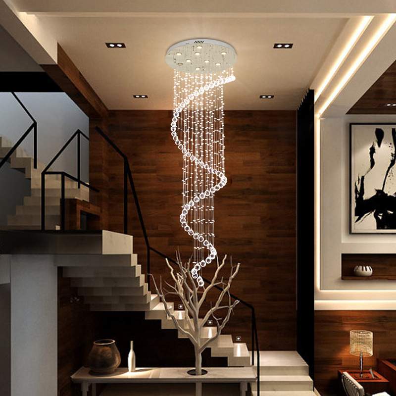 欧式楼梯吊灯 水晶吊灯 楼梯灯长吊灯 loft别墅灯 复试楼客厅吊灯