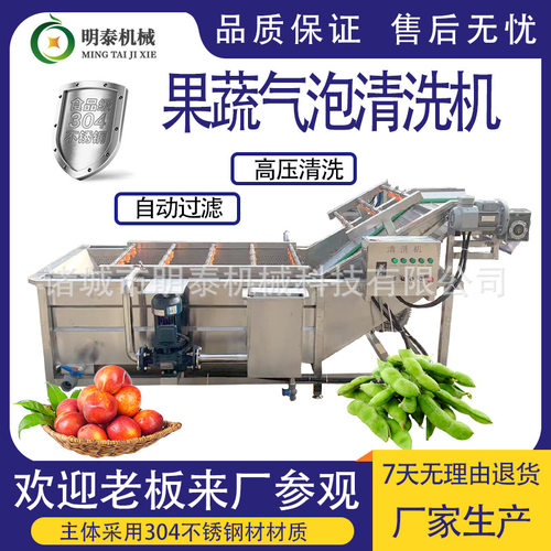 全自动果蔬气泡清洗机橙子橘子小龙虾净菜土豆丝菠菜高压清洗设备