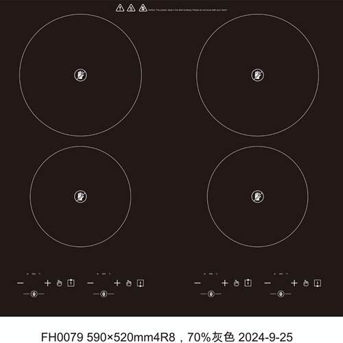欧洲CE四头电陶炉230V6000瓦触摸多头厨房四头电陶炉