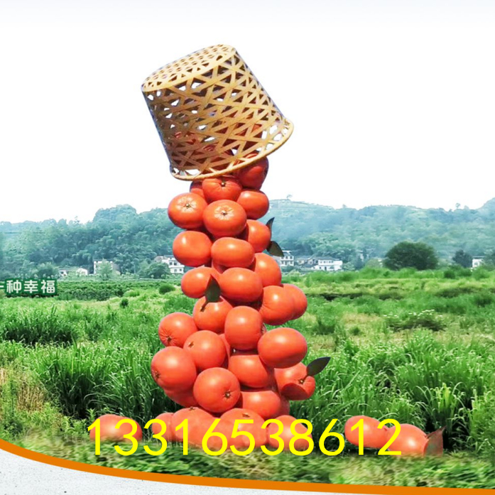 玻璃钢砂糖橘雕塑定制水店园林装饰景观卡通娃娃模型欧柑造型雕像