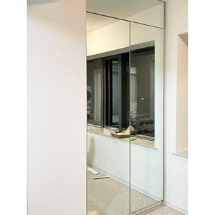 衣帽间隐形折叠门储物镜玻璃衣柜门定制家庭浴室隔断现代简单