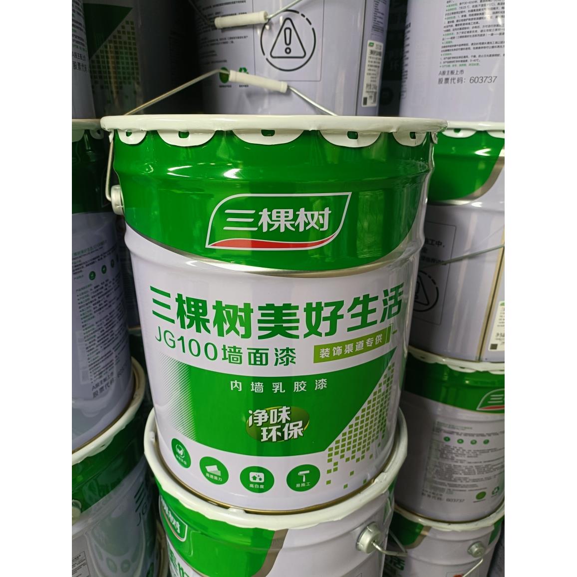 三棵树美好生活JG100墙面漆室内家用自刷内墙环保乳胶漆24公斤