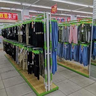 服装展示架超市双层衣架正挂展示架子货架男女装童装落地式挂衣架