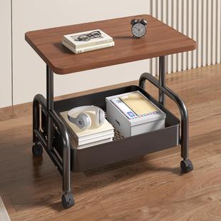 客厅沙发收纳可移动茶几小推车双层边几小桌子带轮茶桌卧室置物架