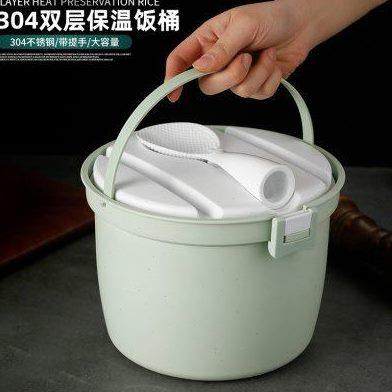 食堂手提冰桶便携提汤桶桶饭不锈钢保温饭盒防烫饭锅上班族盅双层