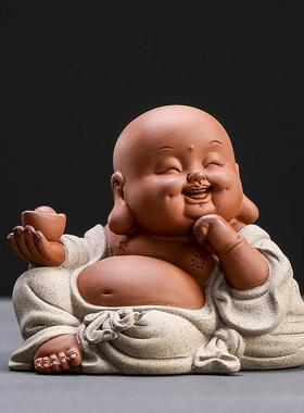 弥勒佛摆件客厅家居电视柜招财小号禅意装饰工艺品大肚笑佛像车载