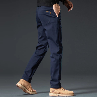 香港高端纯棉商务休闲裤男2025新款弹力修身直筒裤百搭男士长裤子