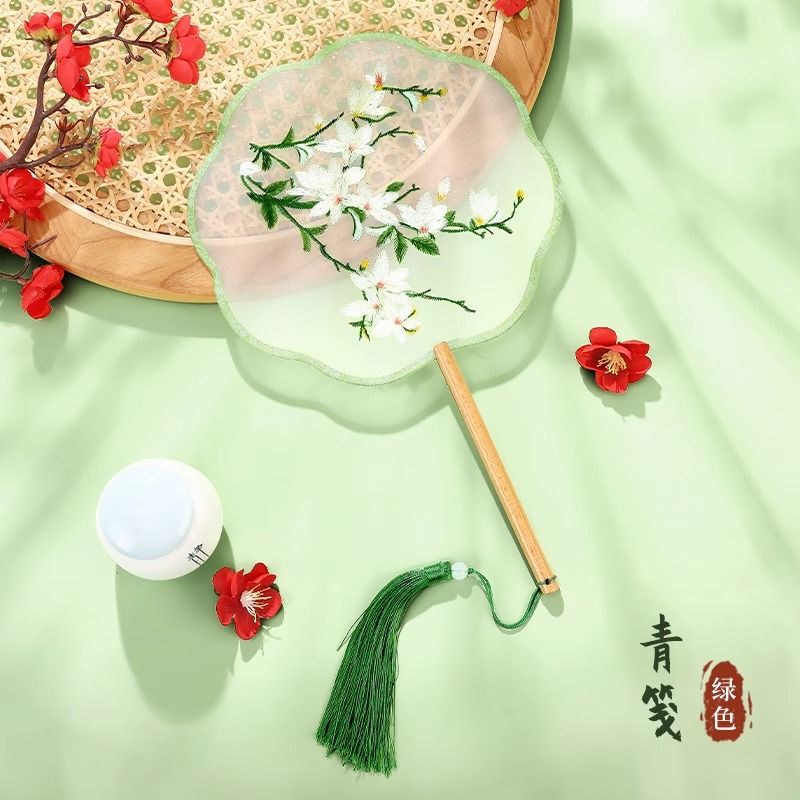 刺绣团扇古风舞蹈专用古