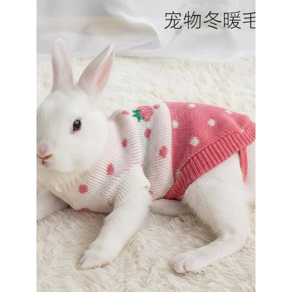 侏儒垂耳兔子专用保暖穿的衣服毛衣秋冬天加厚针织给宠物过冬神器
