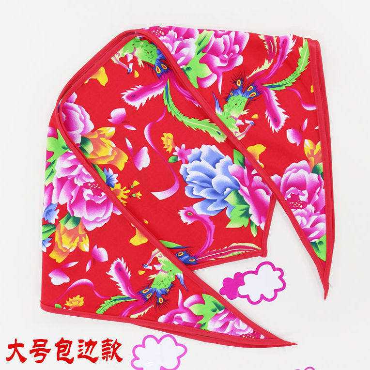 东北大花布头巾民族风围