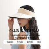 防晒女夏发箍帽防出游子女遮阳帽紫外线夏季 女空顶鸭舌帽草帽沙滩