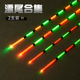 咬钩变色硬尾夜光漂日夜两用加粗尾浮漂鱼漂 入海流—光纤漂尾