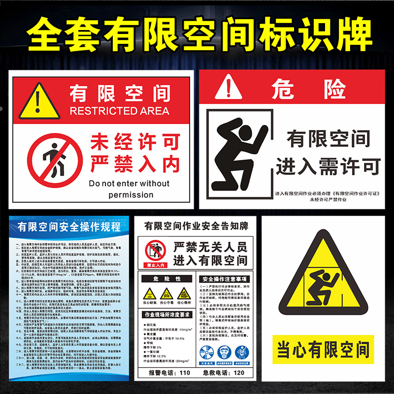 有限空间安全警示牌告知受