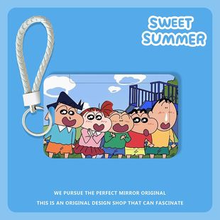 蜡笔小新ins高颜值学生滑盖卡套饭卡公交卡保护套门禁校园卡卡套