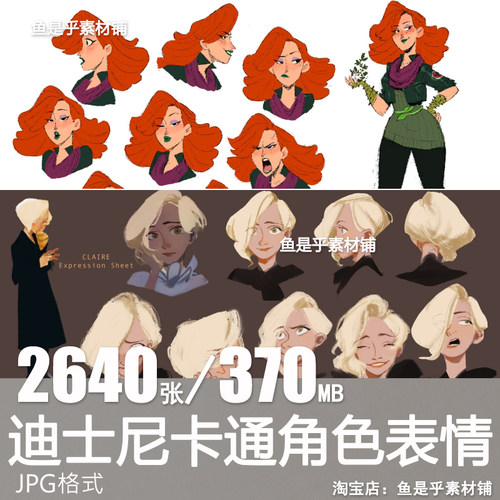 卡通角色人物表情迪士尼漫画参考素材动漫欧美迪动画面部插画图片