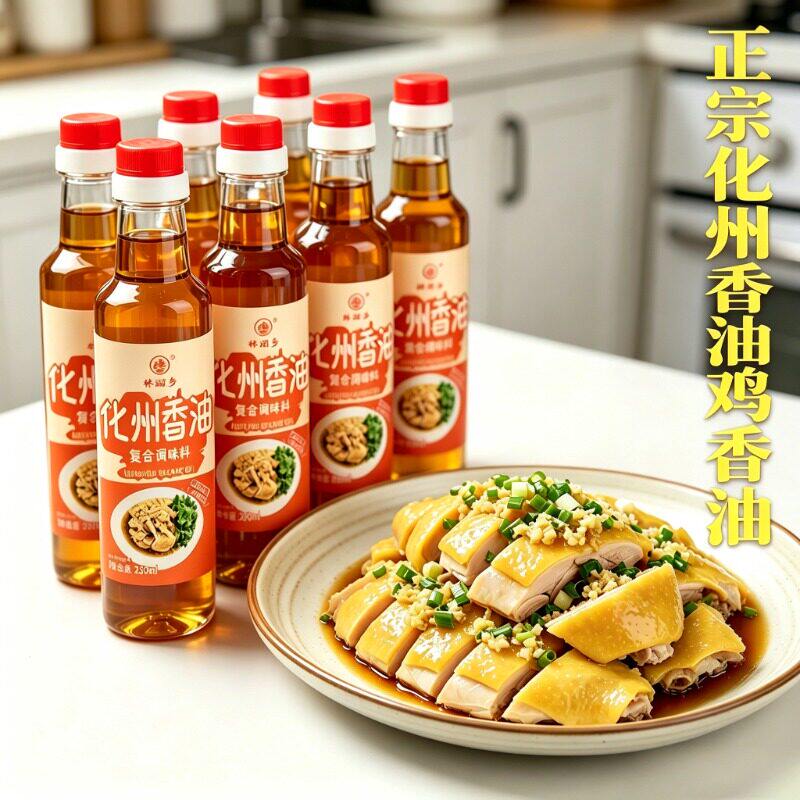 化州香油鸡 正宗广东化州香油白切鸡捞粉化州香油鸡汤粉拌面鱼生