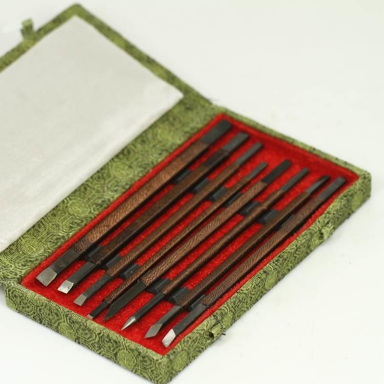 吴昌硕锰钢篆刻刀套装 篆刻工具刀 刻章刀 青田石章雕刻刀