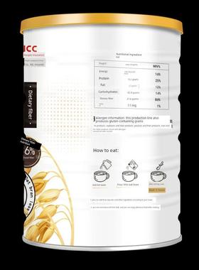 栀堂 燕麦九麸皮无蔗糖高纤免身煮饱腹健老宜少USK皆 抖音同款