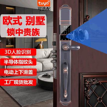 3d人脸识别智能锁 涂鸦zigbee智能家居 欧式复古密码锁别墅指纹锁