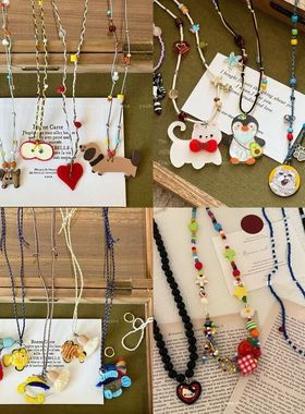 锁骨吊坠简约链卡通项链高级感