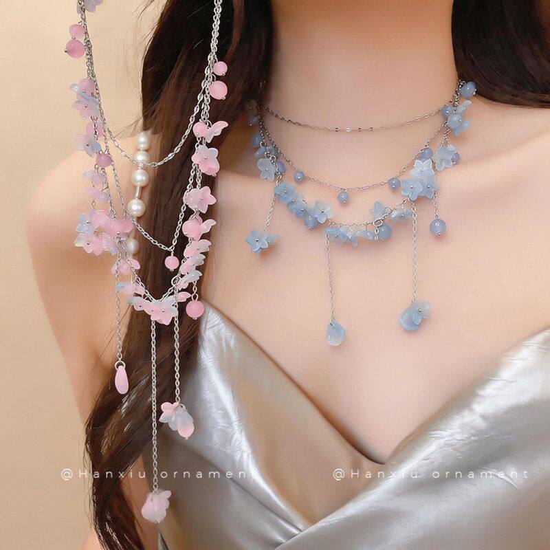 清新流苏多层女链项链甜美简约