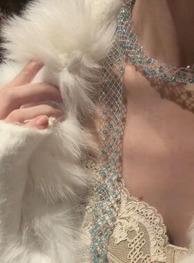 设计感欧美镂空毛衣链女小众项饰高级感气质跨境项链时尚玻璃轻奢