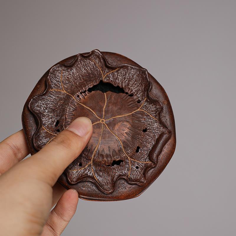 杉杉竹木天然手工竹莲香炉创意饰品香插香座线家庭香盒香炉