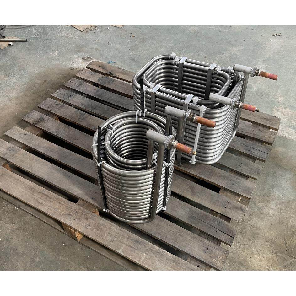 304不锈钢3P5P10P15马式冷水机制冷盘管蒸发器热交换器冷却扩散器